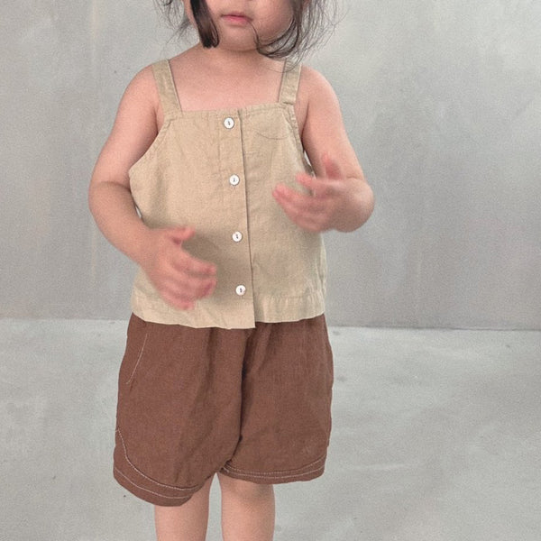 Toddler Bella Stitch Shorts (1-5y) - Brown