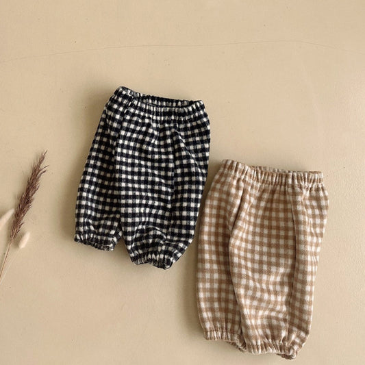 Baby Fleece Gingham Jogger Pants (3-18m) -2 Colors - AT NOON STORE