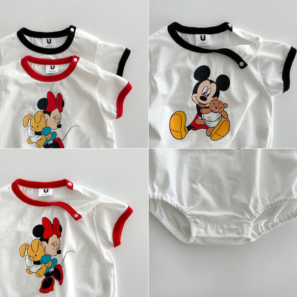 Baby Hug Mickey/Minnie Short Sleeve Romper (12-24m) - 2 Colors
