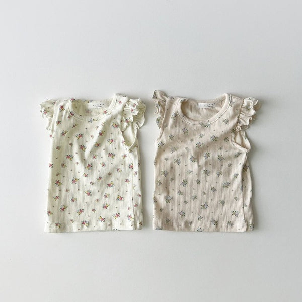 Toddle Ruffle Short Sleeve Floral Print Top (1-5y)