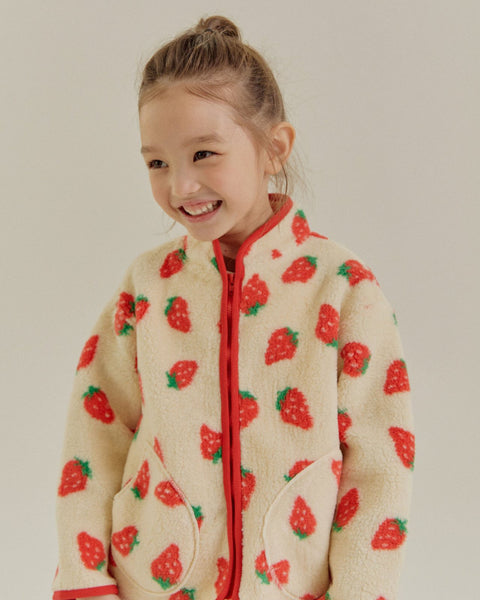 Kids Strawberry Sherpa Jacket (2-6y) - 2 Colors