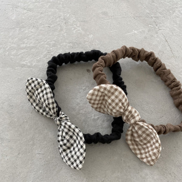 Baby Gingham Bow Headband - 2 Colors