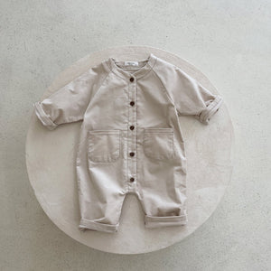 Baby Corduroy Long Sleeve Jumpsuit (6-18m) - Ivory
