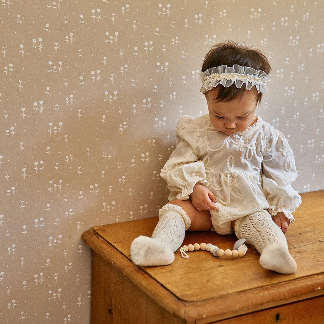 Baby Milk Organza Pearl Headband (3-24m) - AT NOON STORE