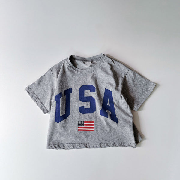 Kids Oversized USA Print Short Sleeve T-Shirt (2-8y) - 2 Colors