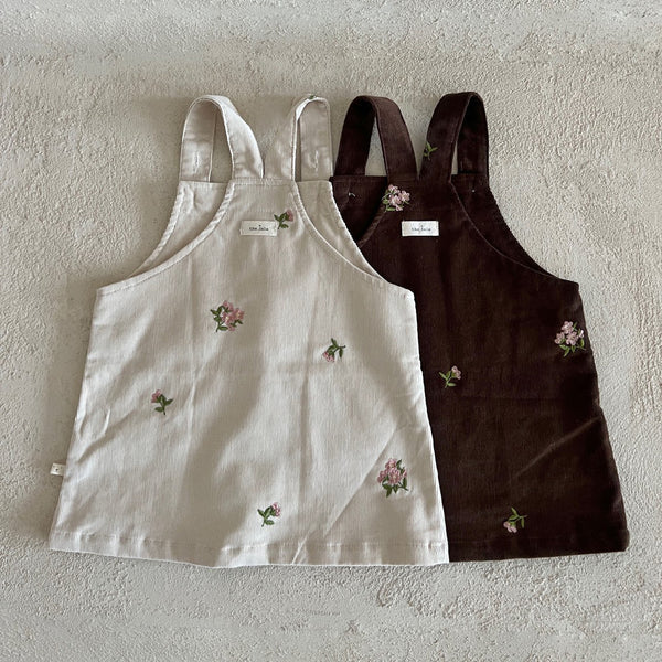 Toddler Floral Embroidered Corduroy Skirtall (1-6y) - 2 Colors