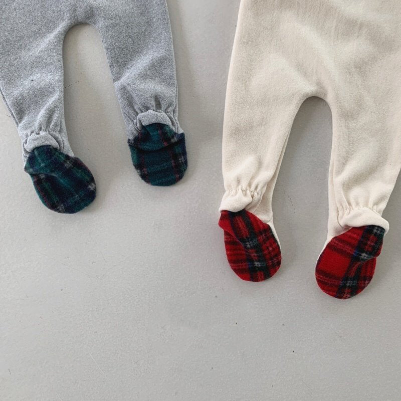 Baby BH Tartan Footed Warm Leggings (3-18m) - 2 Colors - AT NOON STORE