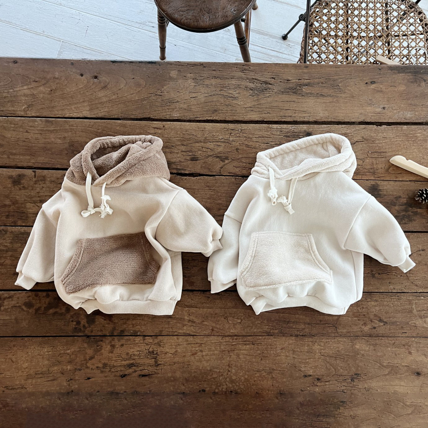 Baby Faux Fur Trim Hoodie (6-18m) - 2 Colors - AT NOON STORE