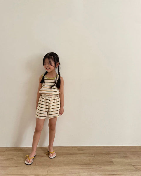 Toddler Stripe Tank Top and Shorts Set (1-5y) - Green