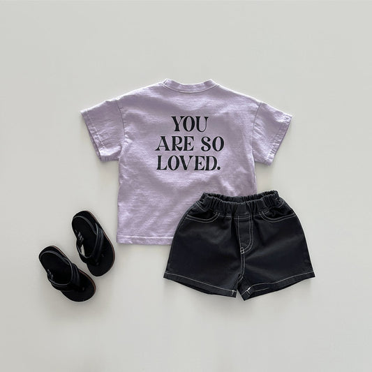 Toddler Bonito Short Sleeve Your Are Loved Tee (6m-6y)- Lavender