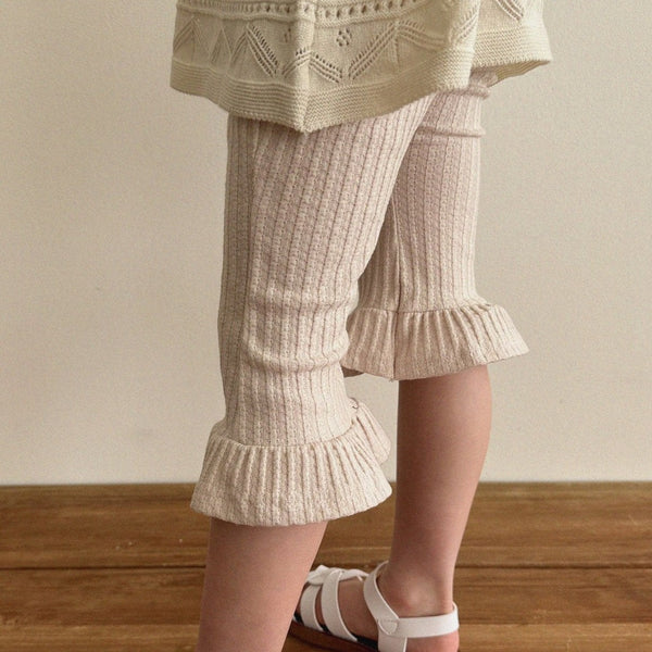 Toddler Aosta Ribbed Flare Pants (0-5y) - Beige
