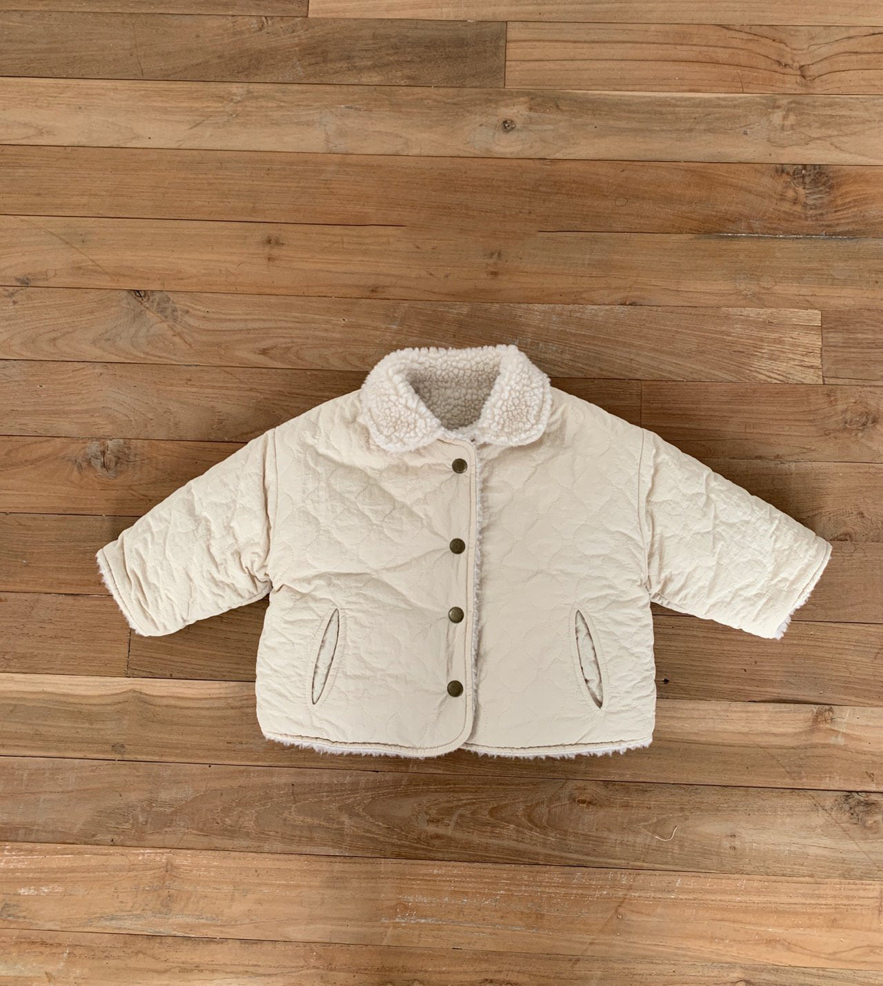 Kids Sherpa Lined Reversible Quilted Jacket (1-6y) - AT NOON STORE