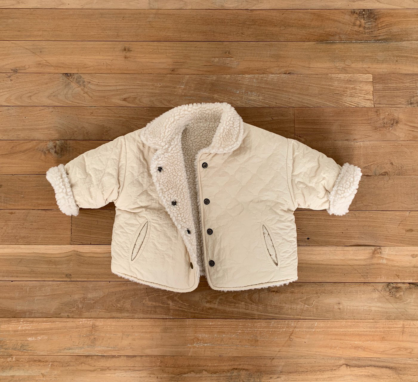 Kids Sherpa Lined Reversible Quilted Jacket (1-6y) - AT NOON STORE