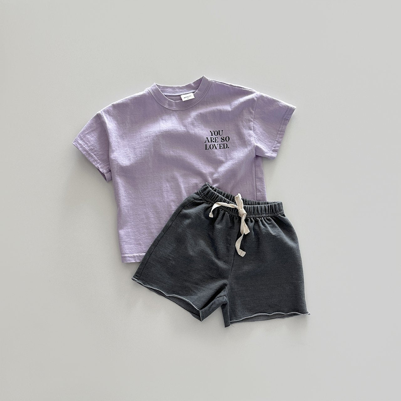 Toddler Bonito Short Sleeve Your Are Loved Tee (6m-6y)- Lavender - AT NOON STORE