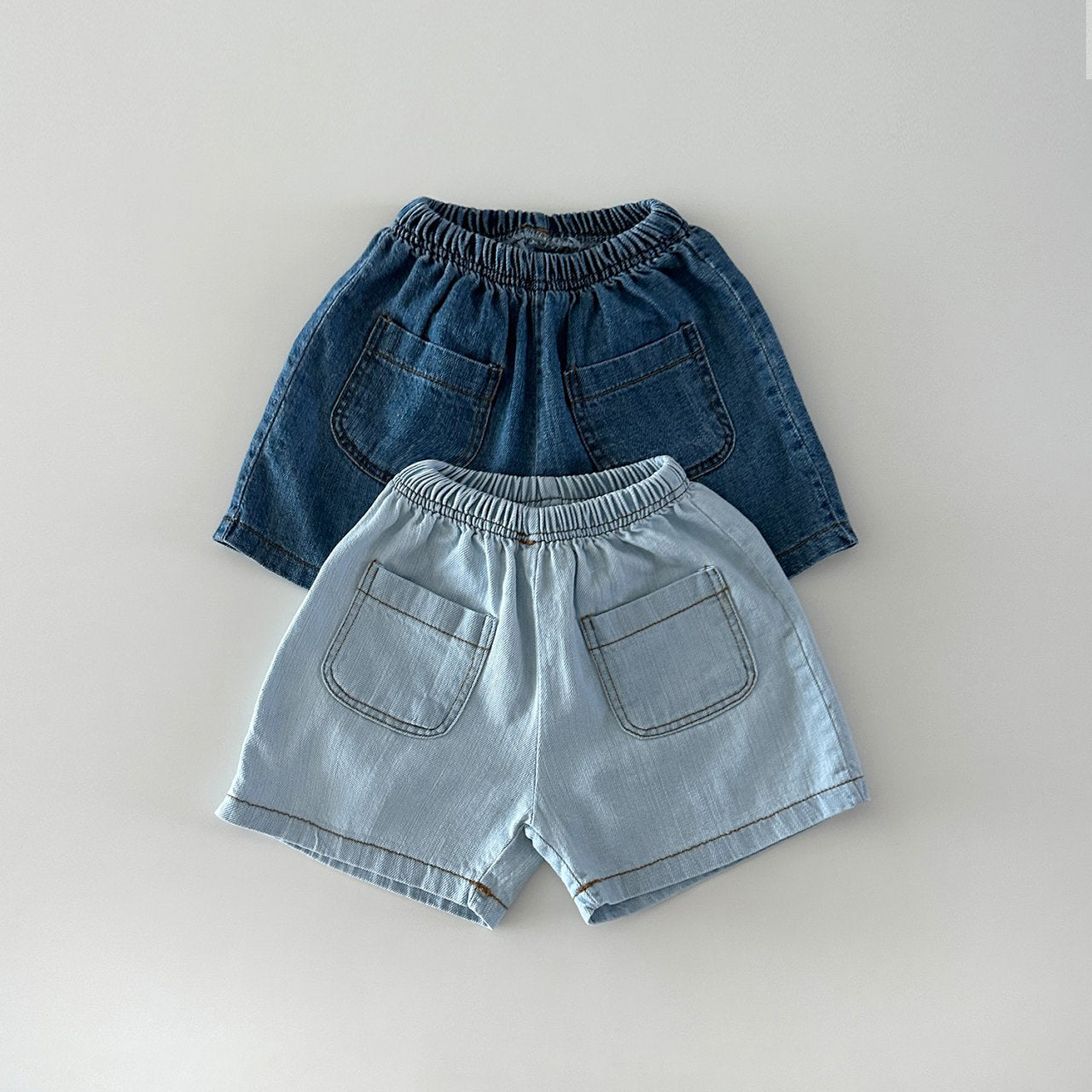 Toddler Double Pocket Denim Shorts (12m-5y) - 2 Colors - AT NOON STORE