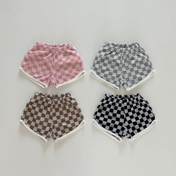 Toddle Terry Cloth Check Shorts (6m-5y) - 4 Colors