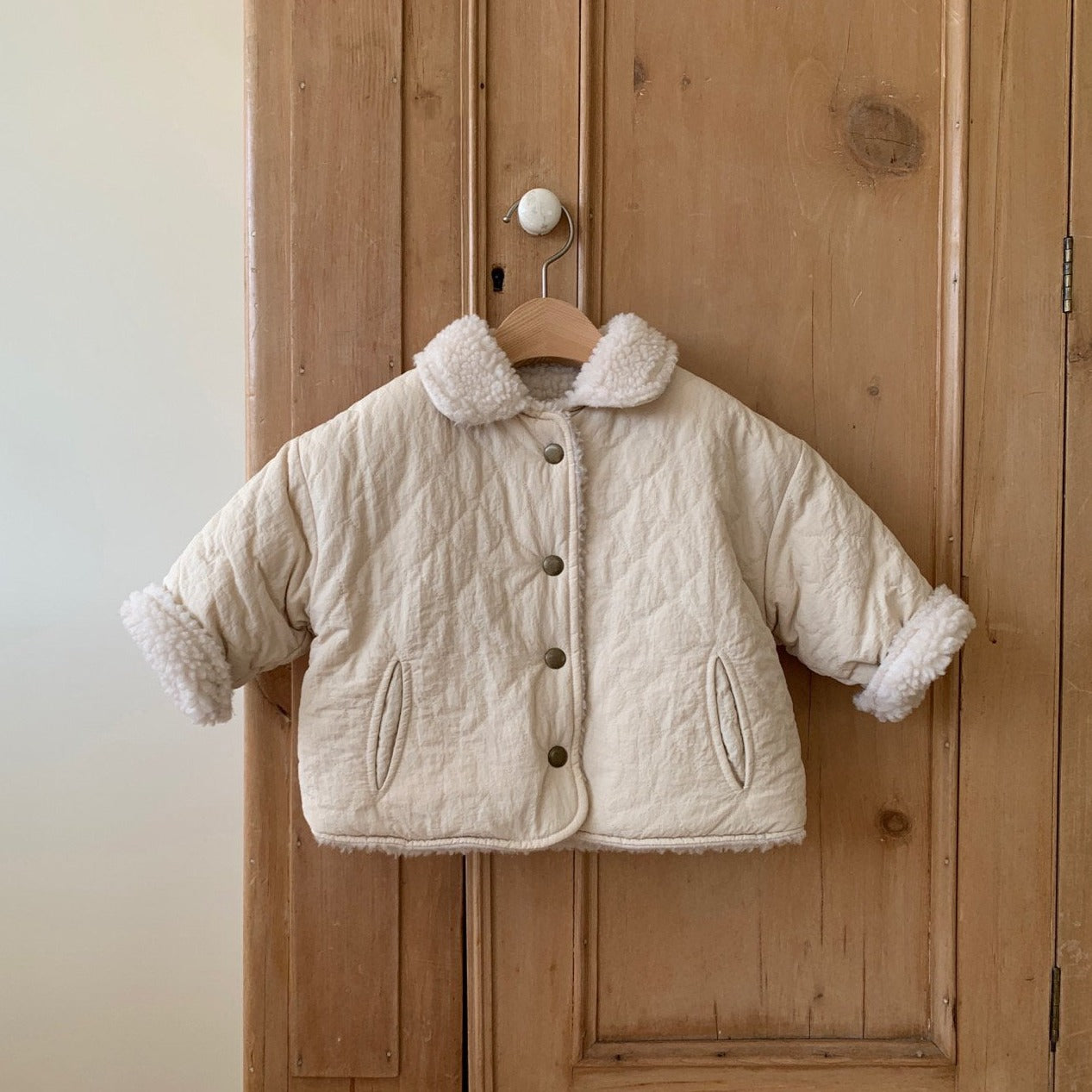 Kids Sherpa Lined Reversible Quilted Jacket (1-6y) - AT NOON STORE