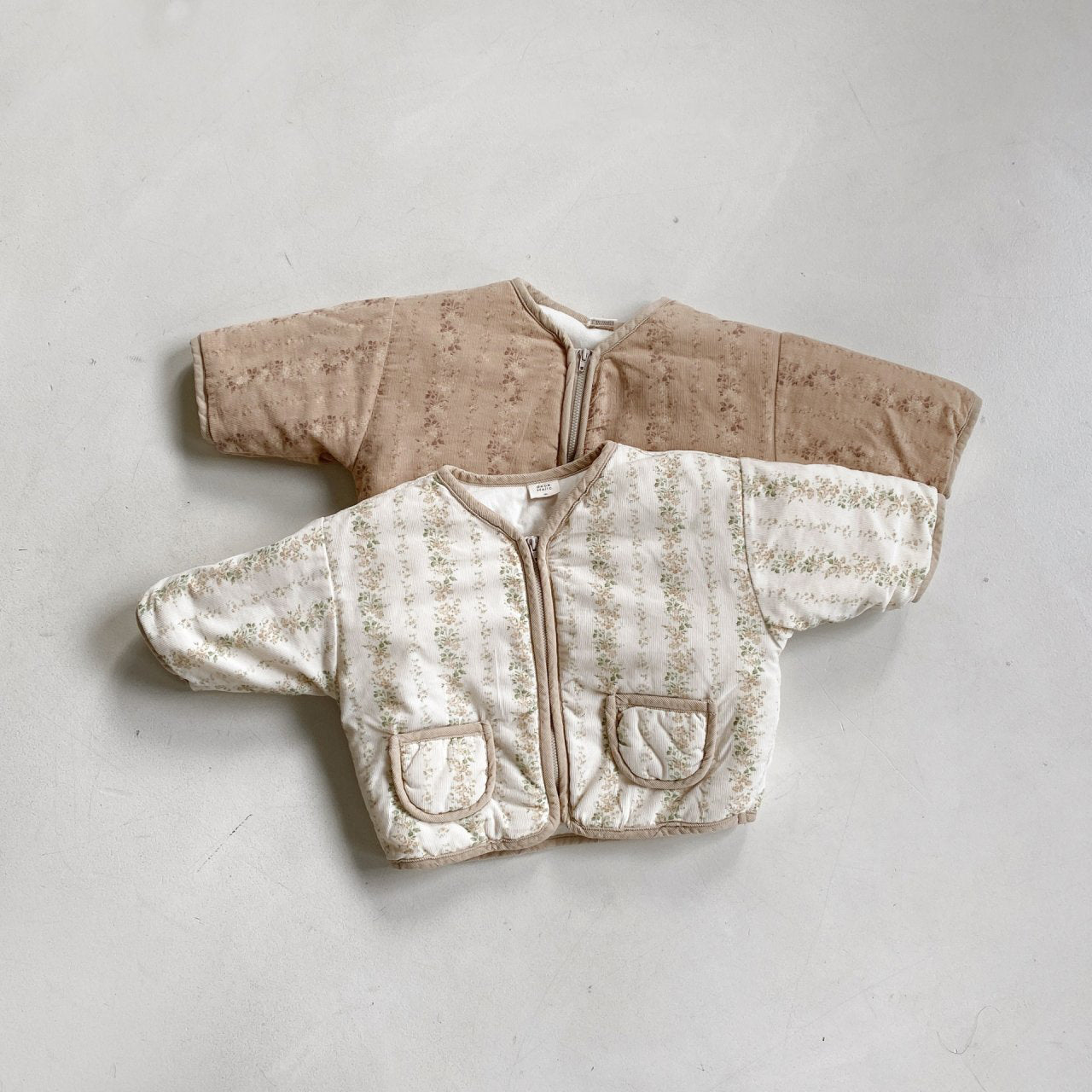 Baby BH Floral Print Corduroy Warm Jacket (6-18m) - 2 Colors