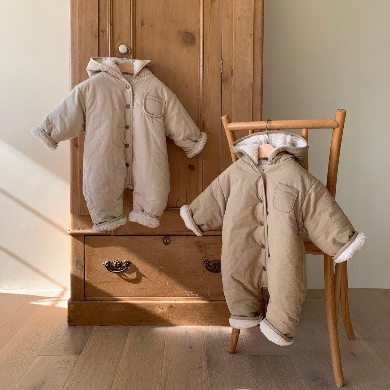 Baby Sherpa Lined Reversible Hooded Snowsuit (3-24m) - 2 Colors - AT NOON STORE