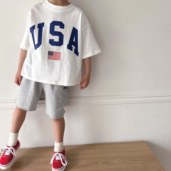 Kids Oversized USA Print Short Sleeve T-Shirt (2-8y) - 2 Colors - AT NOON STORE