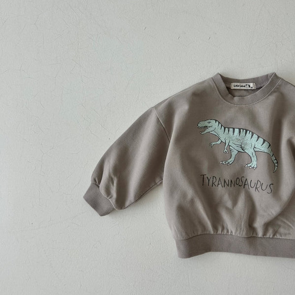 Kids Land Dino Sweatshirt (1-6y) - Brown Tyrannosaurus