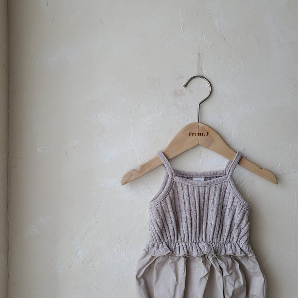 Baby Cable Knit Sleeveless Top Romper (3-18m) - Beige