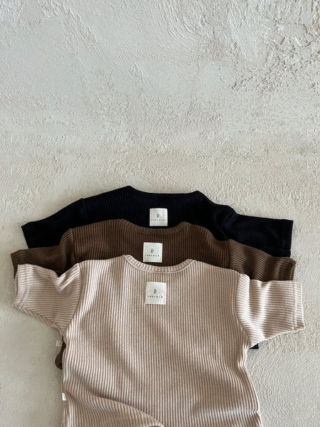 Toddler Rib-Knit Top and Wide Pants Set (1-6y) - 3 Colors