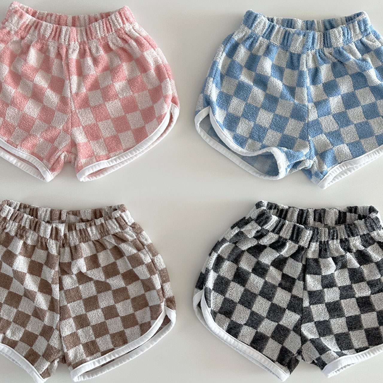 Toddle Bonito Terry Cloth Checked Shorts (6m-6y)-4 colors - AT NOON STORE