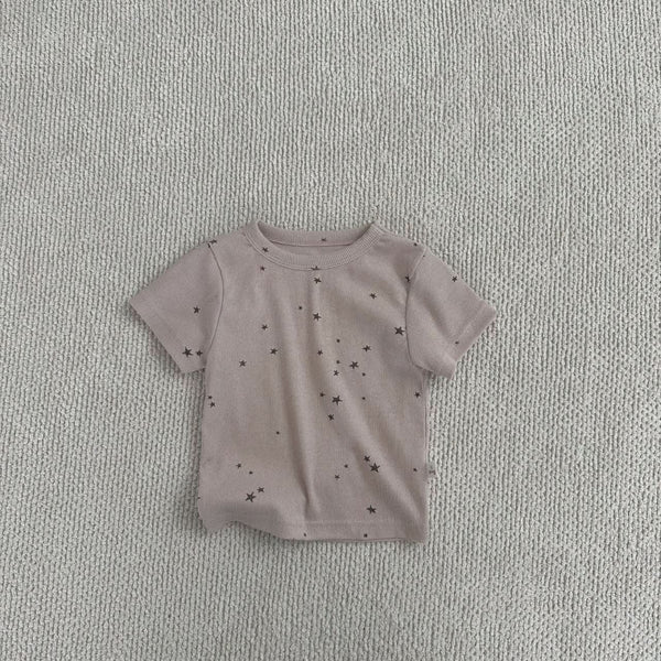 Toddler Star Print T-Shirt and Shorts Set (1-5y) - Dusty Rose