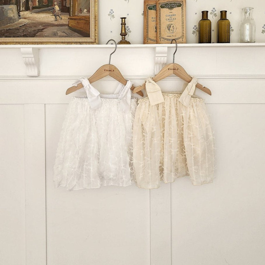 Baby S24 Bow Shoulder 3D LaceTulle Dress Romper (3-18m) - 2 Colors