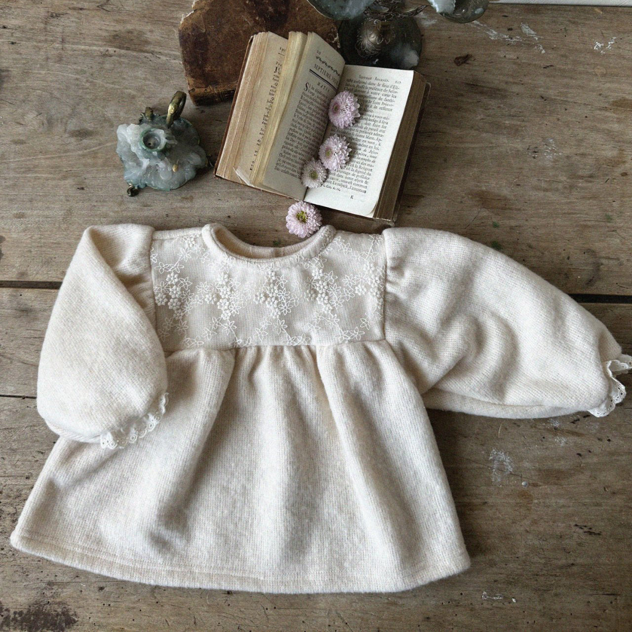 Toddler Aosta Lace Yoke Top (3m-5y) - Ivory - AT NOON STORE