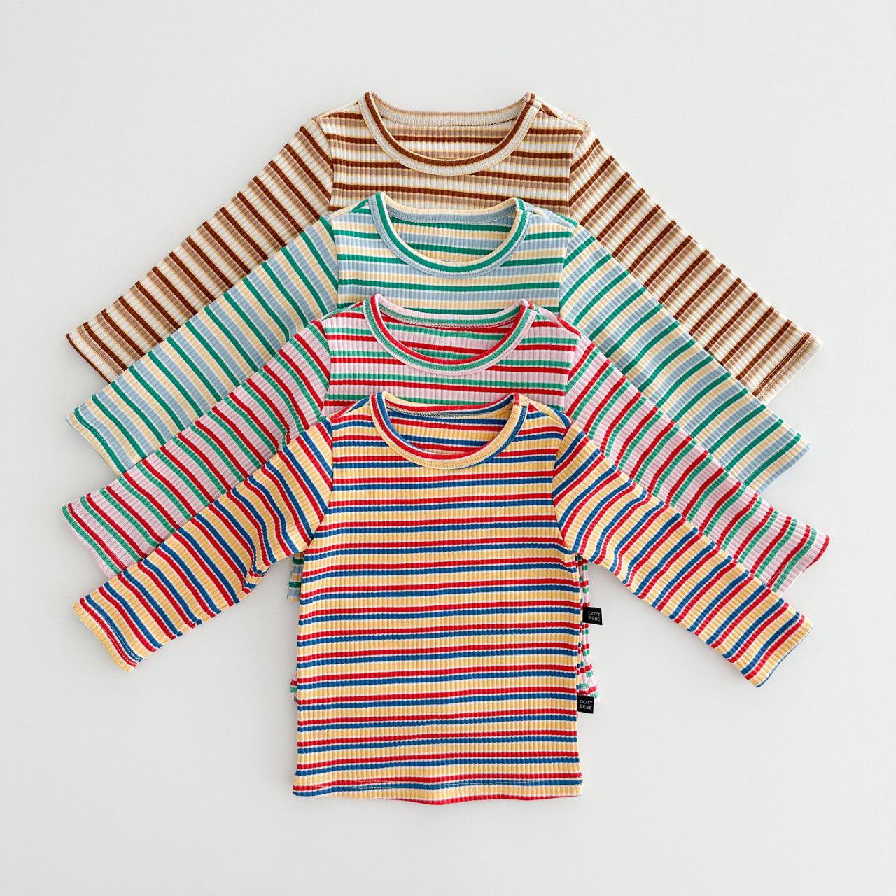 Kids Oott Stripe Top and Leggings Set (1-6y)- Brown - AT NOON STORE