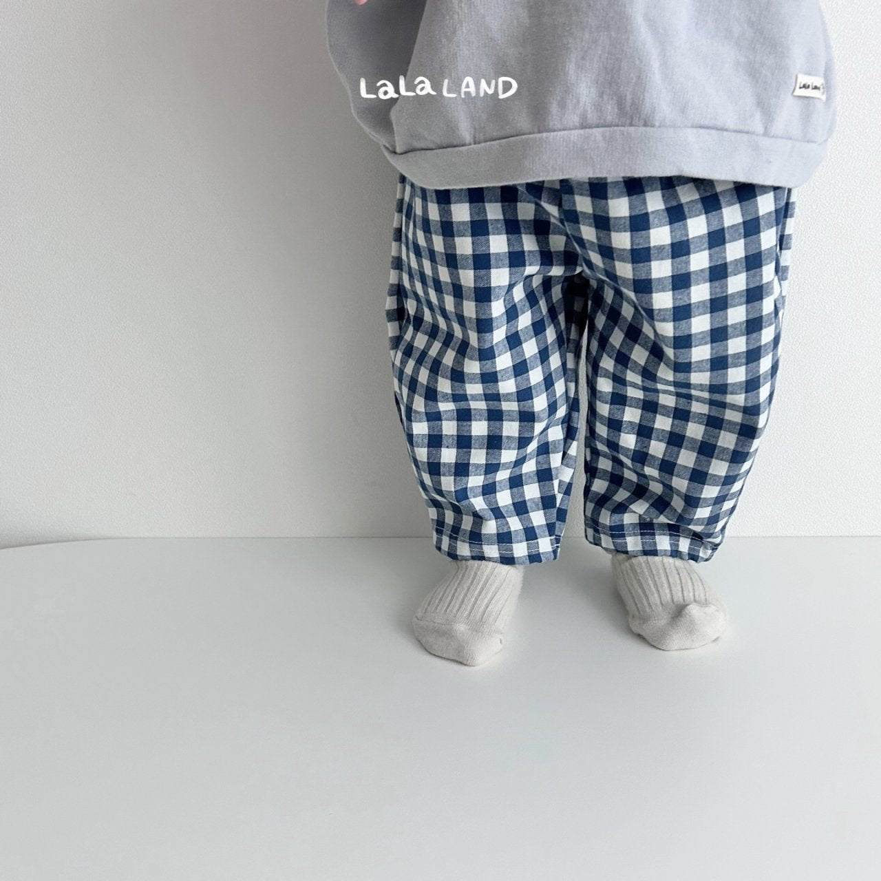 Toddler F23 Land Gingham Pull-On Pants (4m-6y) - Navy - AT NOON STORE