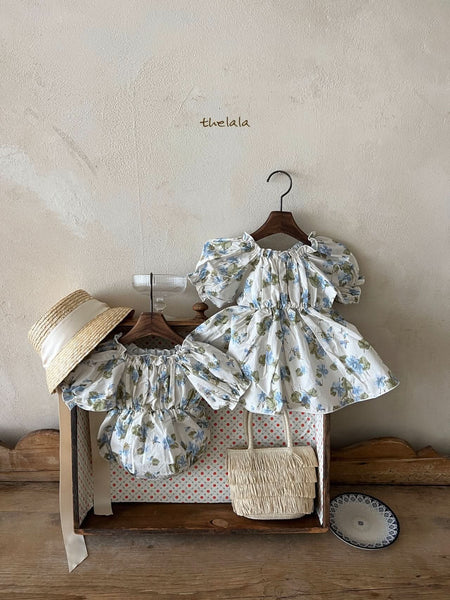 Baby Lala Floral Short Puff Sleeve Romper (0-24m) - 2 Colors
