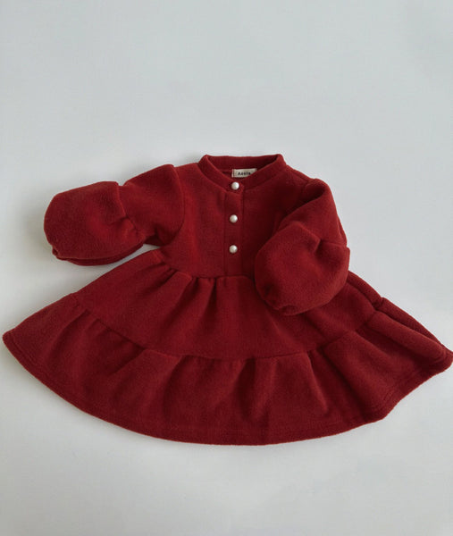Toddler Aosta Pearl Button Fleece Dress (3m-5y) - 2 Colors