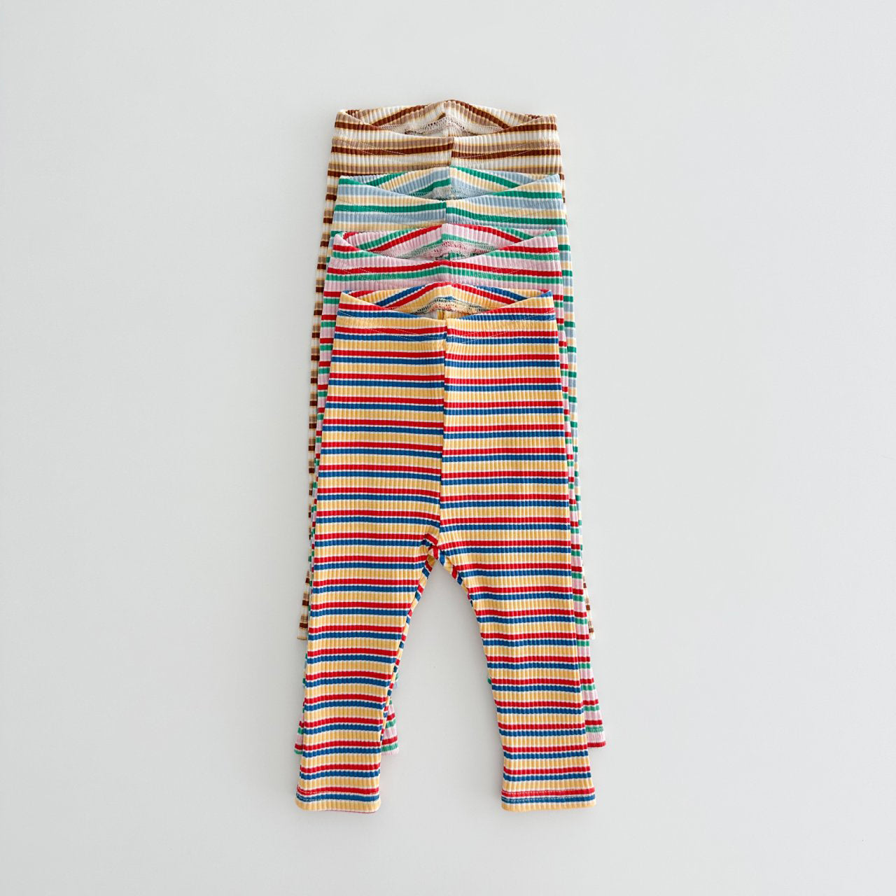 Kids Oott Stripe Top and Leggings Set (1-6y)- Brown - AT NOON STORE