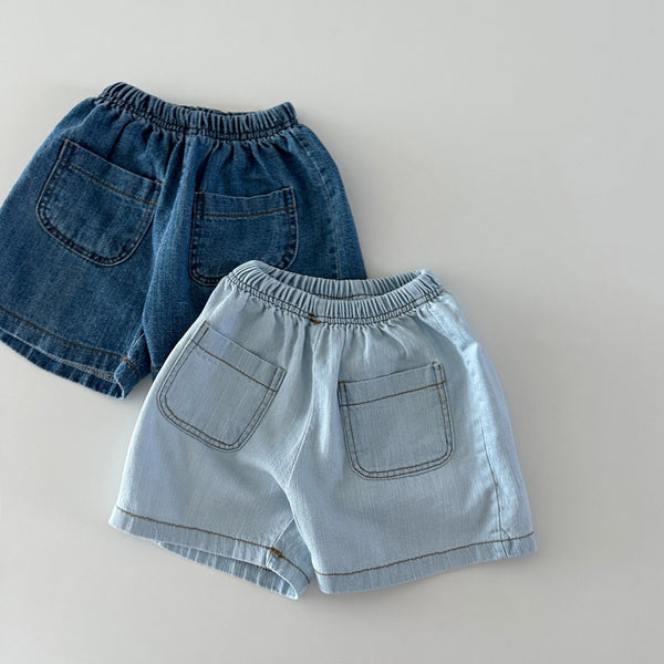 Toddler Double Pocket Denim Shorts (12m-5y) - 2 Colors - AT NOON STORE