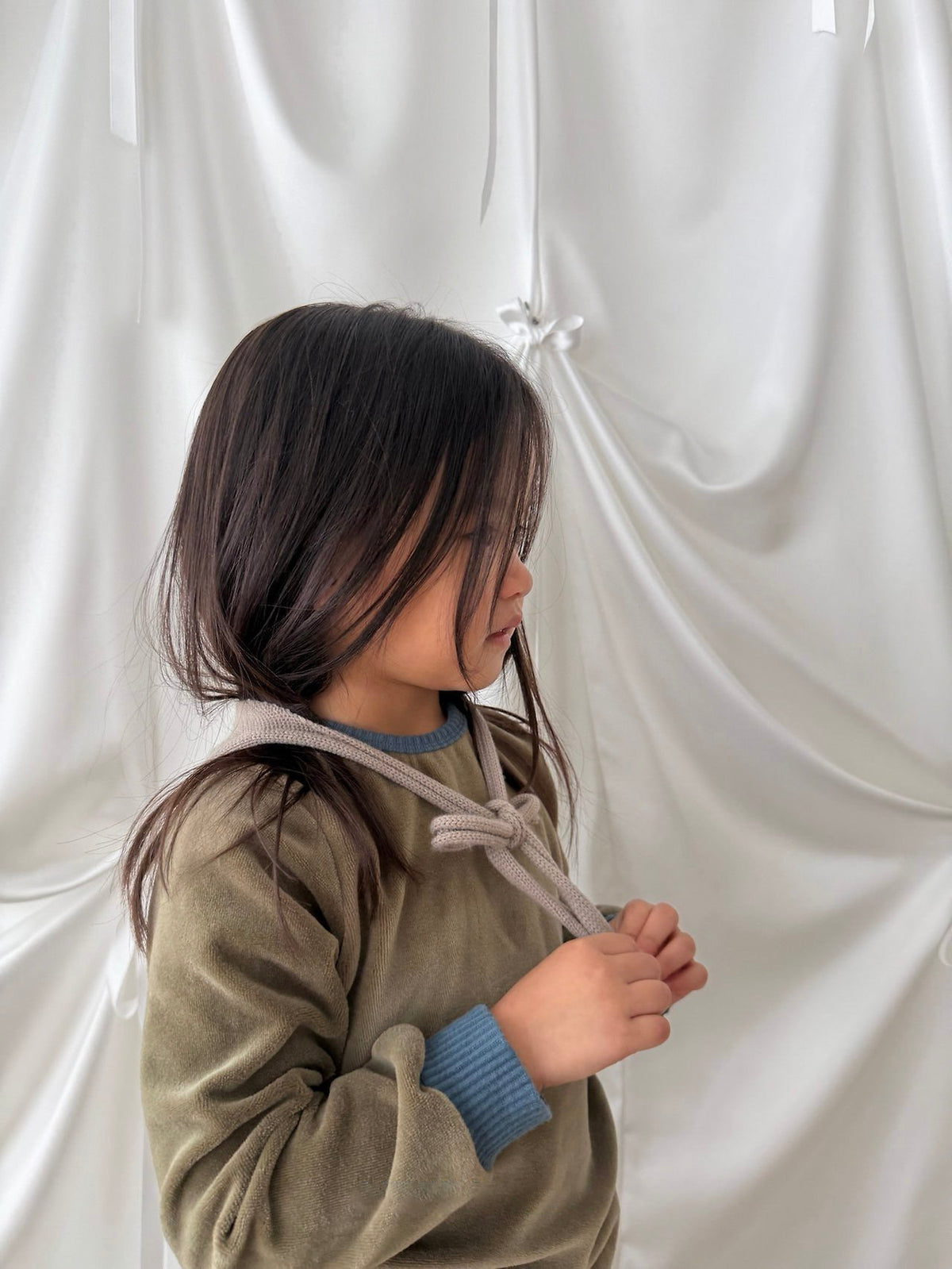 Kids W26 Color Block Velour Long Sleeve Top (2-10y) - 2 Colors
