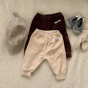 Baby Velour Ribbed Jogger Pants (3-18m) -2 Colors