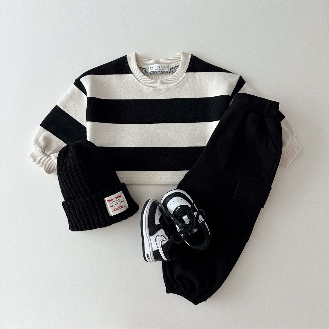 Kids Bold Stripe Crop Sweatshirt (1-6y) - 2 Colors - AT NOON STORE