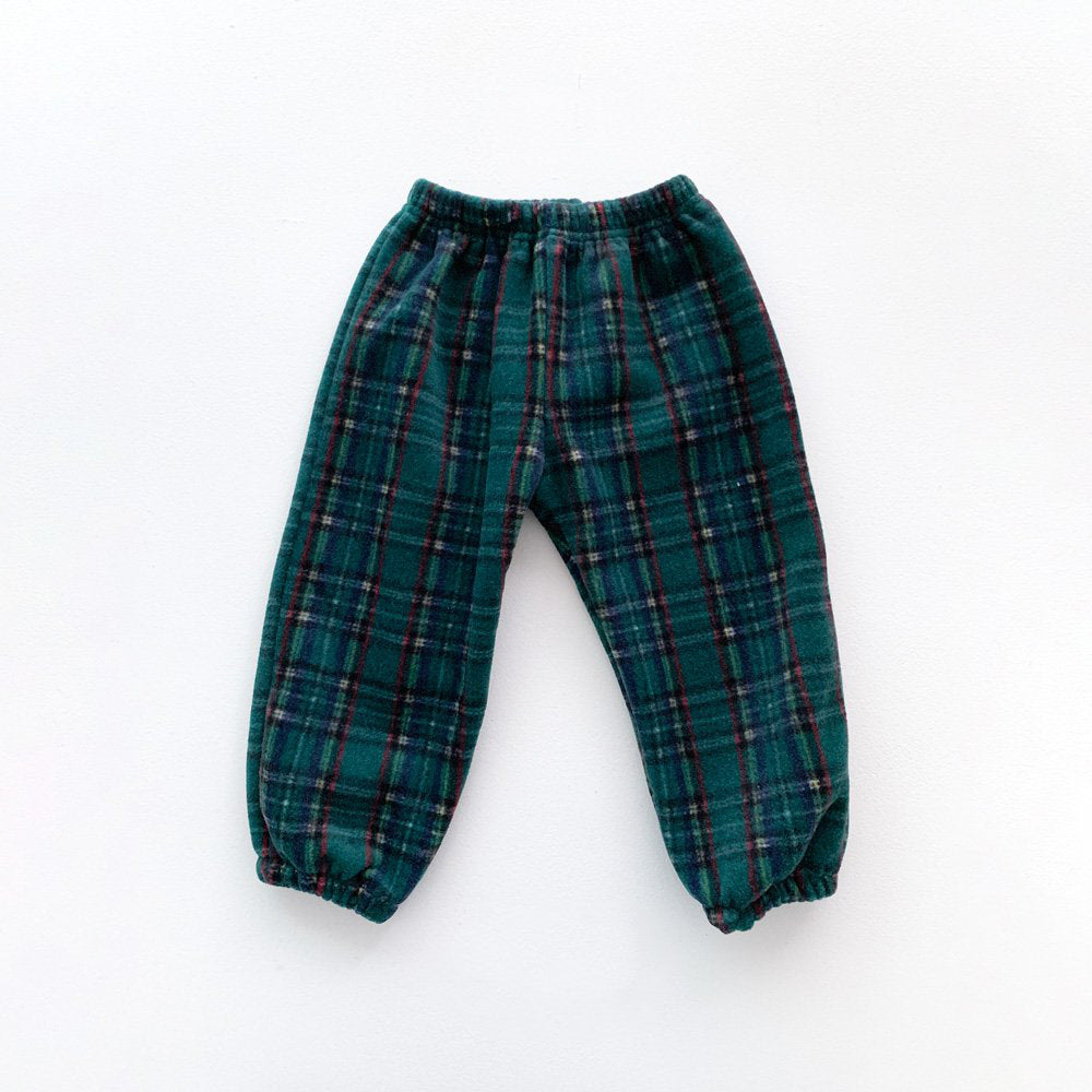 Toddler Tartan Plaid Fleece Jogger Pants (2-6y) - 2 Colors - AT NOON STORE