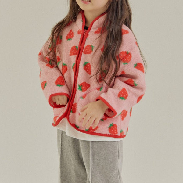 Kids Strawberry Sherpa Jacket (2-6y) - 2 Colors