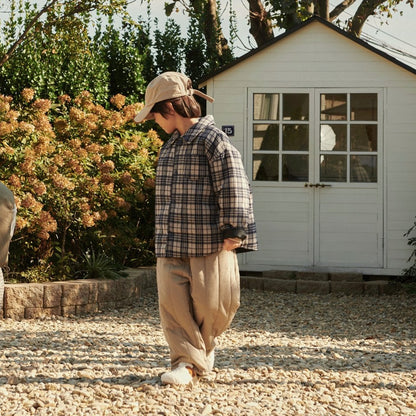 Toddler W25 Plaid Reversible Padded Shirt Jacket (2-8y) - Navy