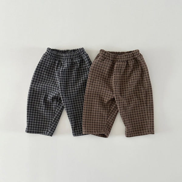 Toddler Bonito Corduroy Fleece Lined Gingham Pull On Pants (6m-6y) - 2 Colors