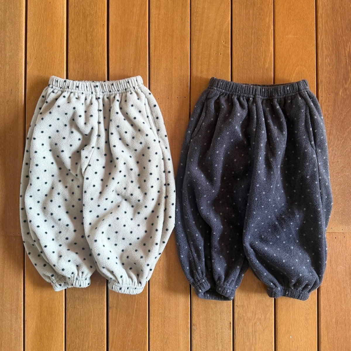 Kids W26 Polka Dot Fleece Jogger Pants (2-10y) - 2 Colors