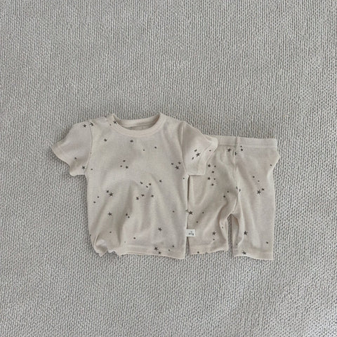 Toddler Star Print T-Shirt and Shorts Set (3-5y) - Cream - AT NOON STORE