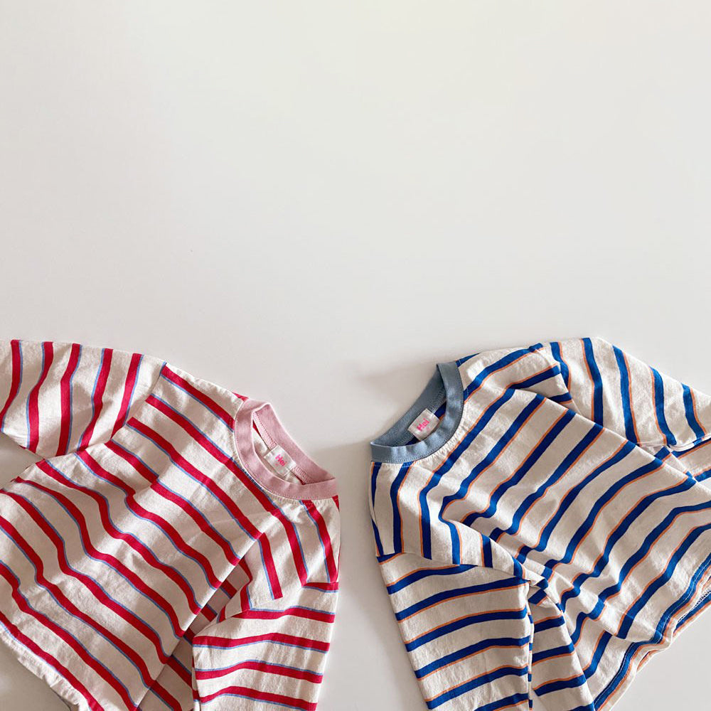 Toddler Stripe Tee (1-2y,4-6y) - Blue - AT NOON STORE