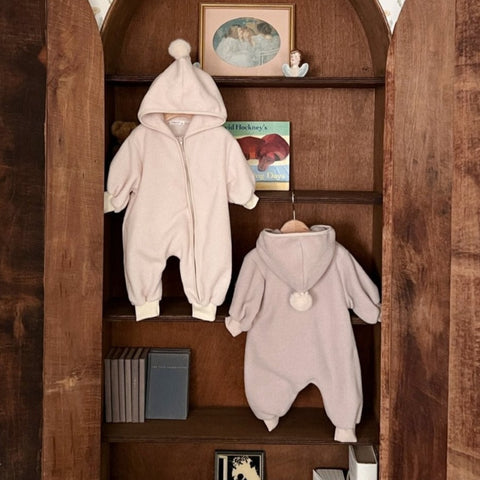Baby Cone Hood Fleece Jumpsuit (3-18m) - 2 Colors