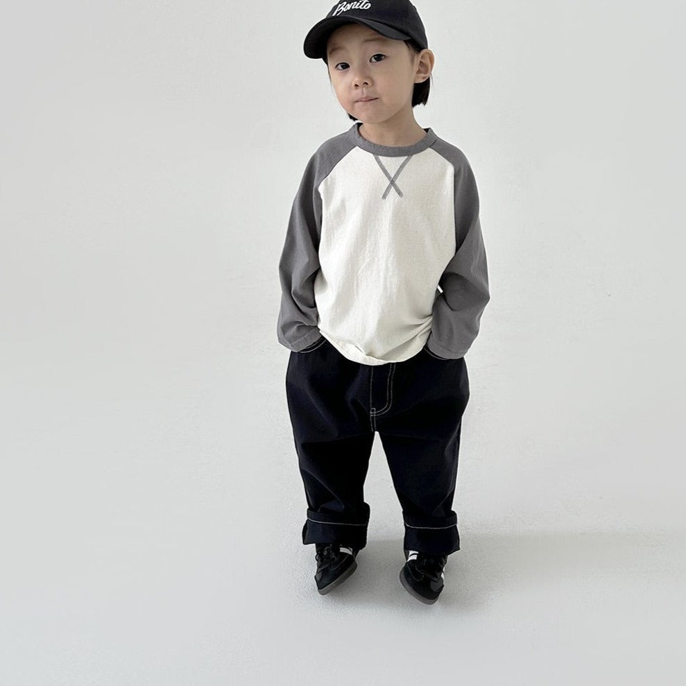 Toddler Crewneck Raglan Long Sleeve T-Shirt (6m-6y) - 3 Colors - AT NOON STORE