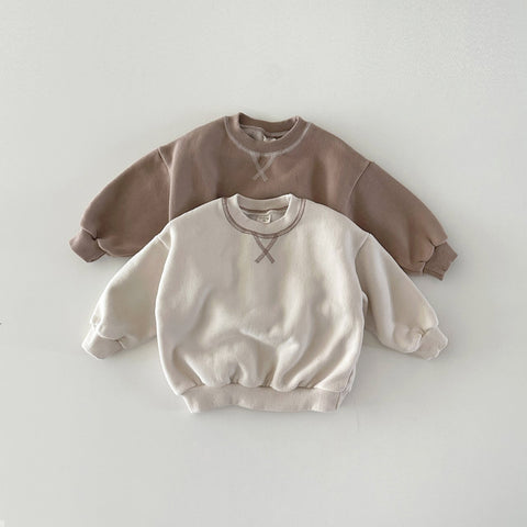 Toddler Bonito Neck Stitch Sweatshirt (6m-6y) - 2 Colors